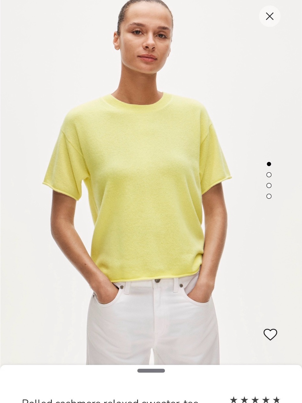 JCrew - Rolled cashmere relaxed sweater-tee